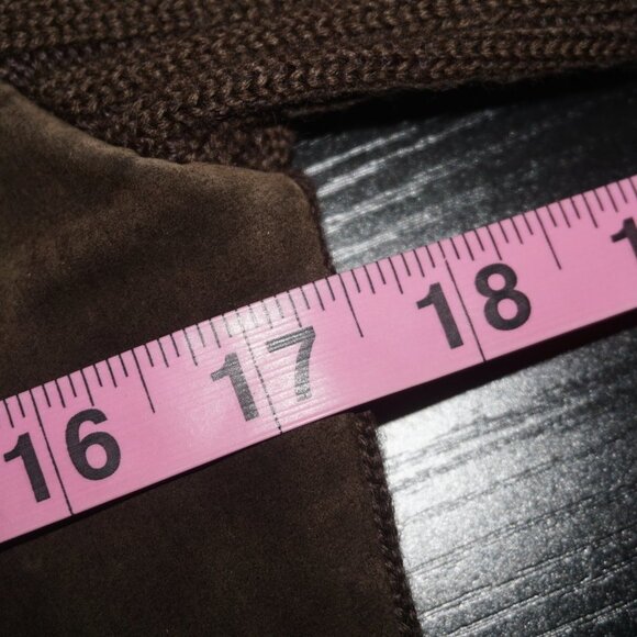 Vintage Y2K Leather Wool Embroidered Floral Zip Jacket - Picture 7 of 8